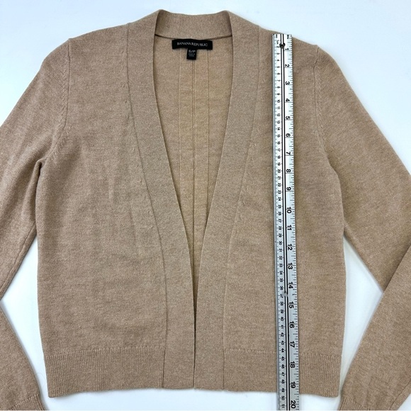 Banana Republic womens cardigan camel merino wool cashmere crop Small neutral - Picture 4 of 9
